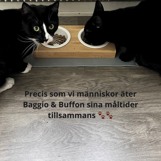 Matstation i bambu – Stilren matplats med keramikskålar