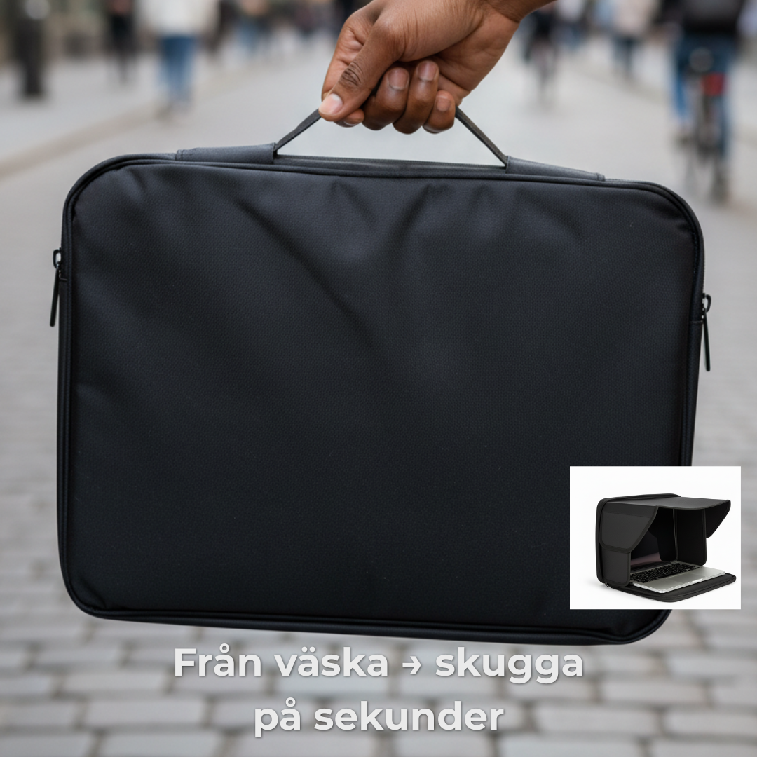 Laptopväska med solskydd Jobba ute – utan att kisa